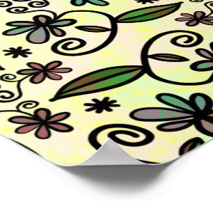 Green Leaves pattern Poster