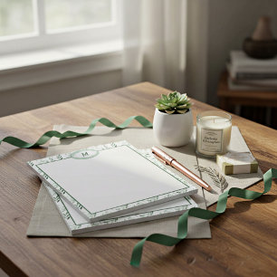 Green leaves  personalised   notepad