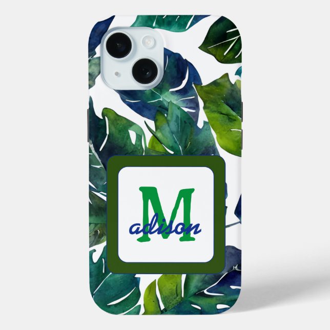 Green Leaves Philodendron Foliage Botanical Case-Mate iPhone Case (Back)