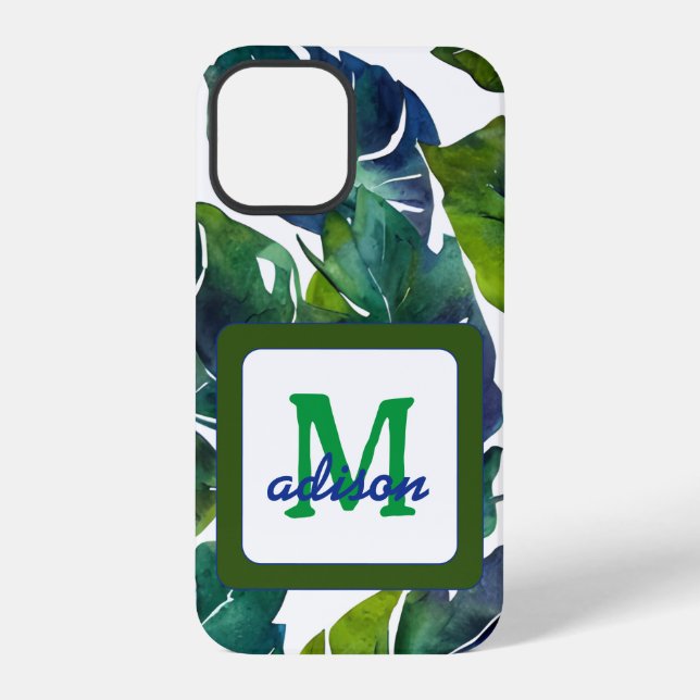 Green Leaves Philodendron Foliage Botanical iPhone Case (Back)