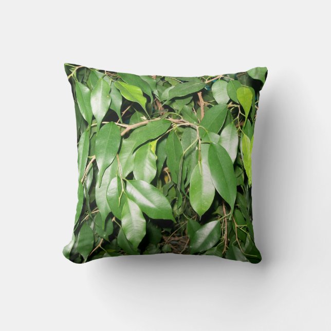 Green Leaves Pillow (Front)