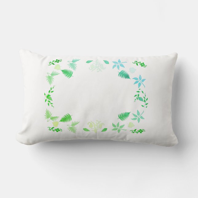 Green Leaves Plants Nature Throw Pillow Cushion (Front)