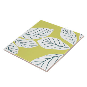 Green leaves print  tile