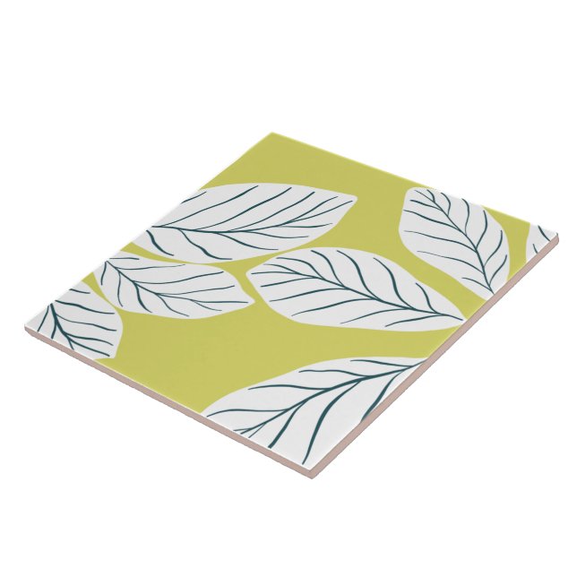 Green leaves print  tile (Side)