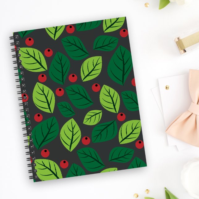 Green Leaves, Red Berries, Pattern Of Leaves Planner (Creator Uploaded)