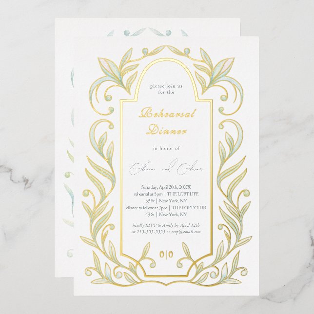 Green Leaves Rehearsal Dinner (Front/Back)