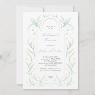 Green Leaves Rehearsal Dinner Invitation