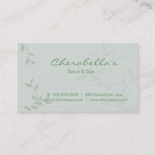 Green Leaves Salon & Spa Manicure Business Card