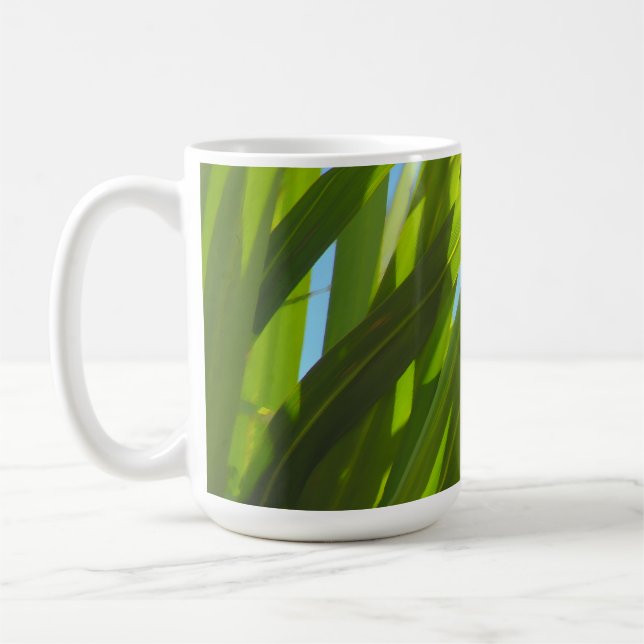 Green Leaves, Sunlight and Blue Sky Coffee Mug (Left)