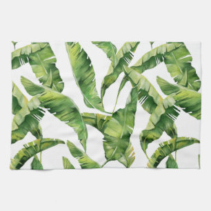 Green leaves tea towel