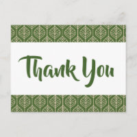 Green Leaves Thank You Boho Leaf Wedding Party