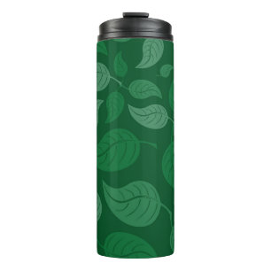 Green leaves thermal tumbler