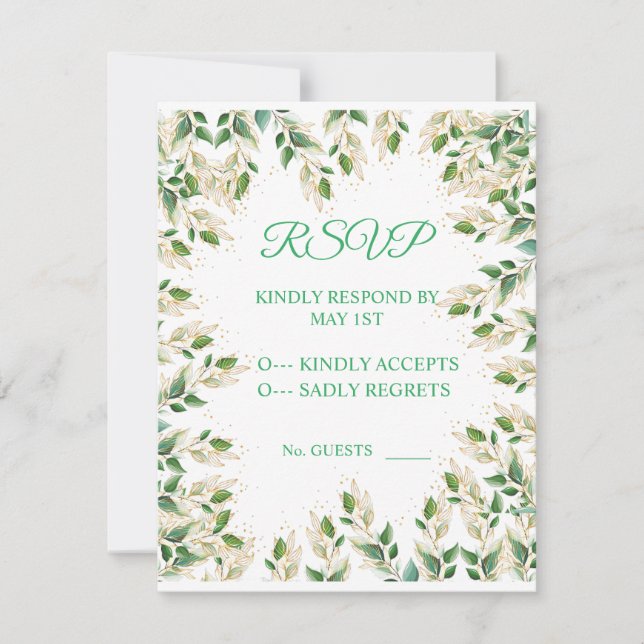 Green Leaves Thunder_Cove  RSVP Card (Front)