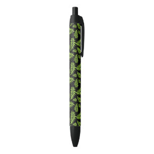 Green Leaves Tropical Jungle Dark Black Plant Ink Pen