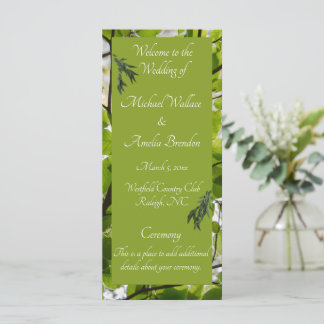 Green Leaves Wedding Program