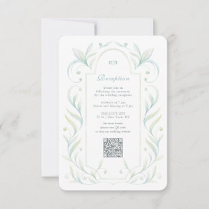 Green Leaves Wedding Reception Enclosure Card