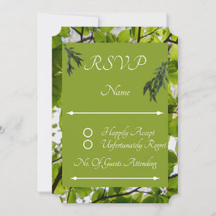 Green Leaves Wedding RSVP Response Card