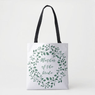 Green leaves wreath Mother of the Bride Tote Bag