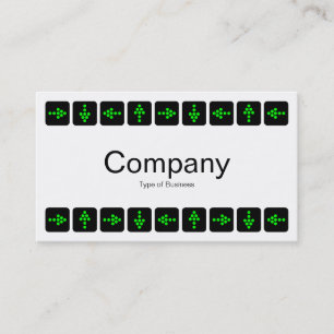 Green LED Style Arrows - White Business Card