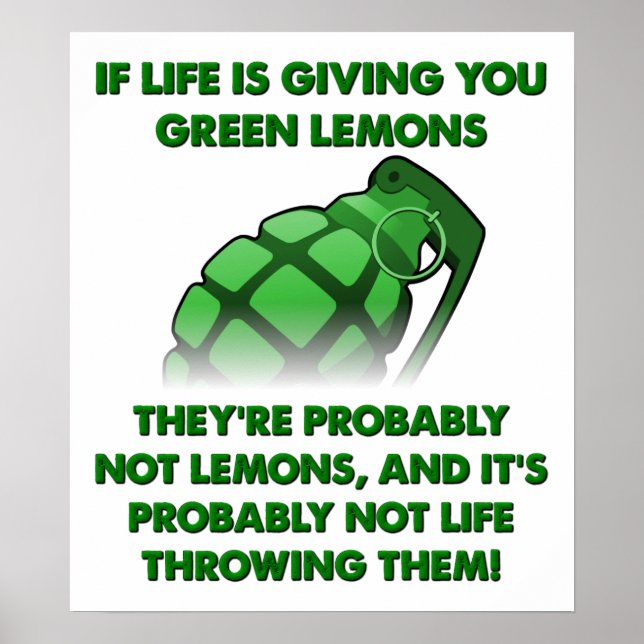 Green Lemons Funny Poster (Front)