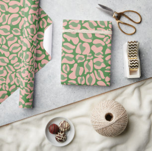 Green Leopard Print Wrapping Paper