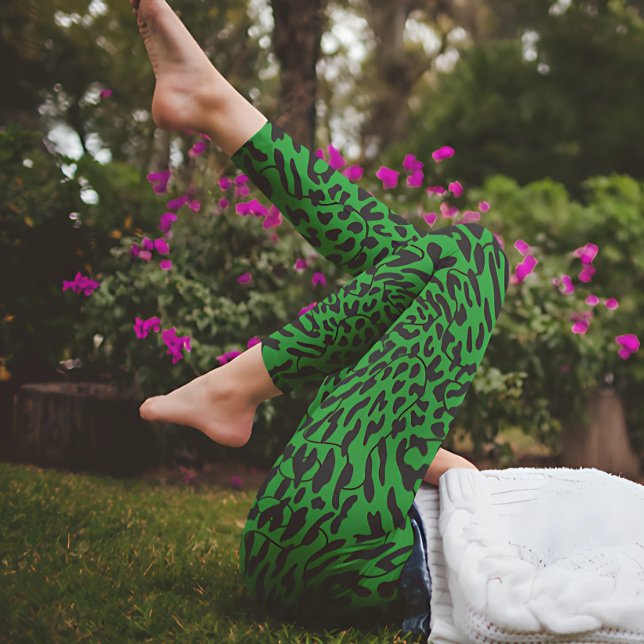 Green Leopard Safari Print Leggings (Creator Uploaded)