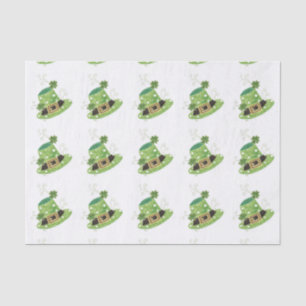 Green leprechaun's hat white tissue paper
