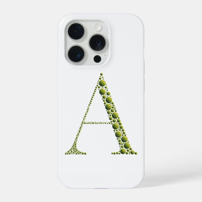 Green Letter A – Minimal Monogram Phone Case Desig (Back)