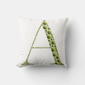 Green Letter A Pillow – Minimal Green MonogramHome