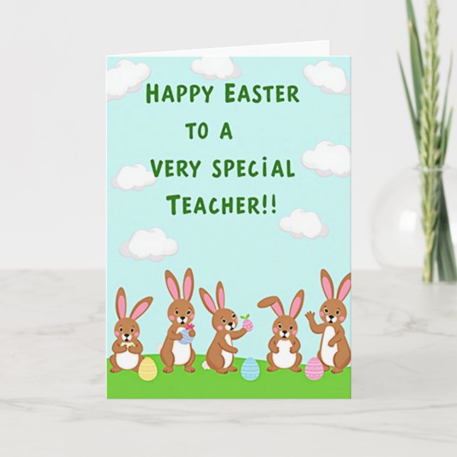 Green Letter Easter Card (Front)