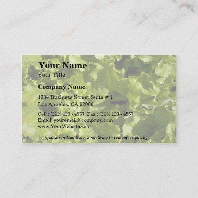Green lettuce business card (Front)