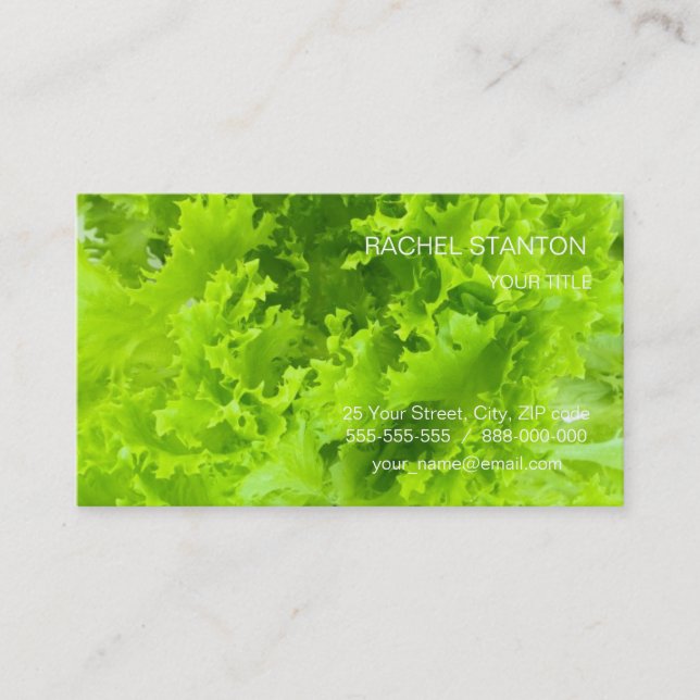 Green lettuce business card (Front)