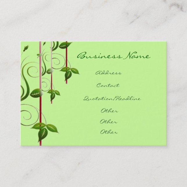 Green Life Business Card (Front)