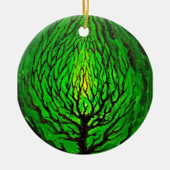 Green life ceramic tree decoration (Front)