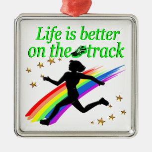 GREEN LIFE IS BETTER ON THE TRACK DESIGN METAL TREE DECORATION