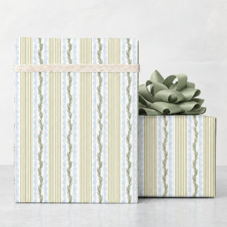 Green & Light Blue Christmas Wrapping Paper