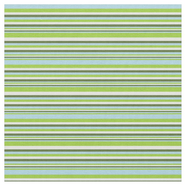 Green, Light Blue, Dark Olive Green & Light Cyan Fabric (Close Up)