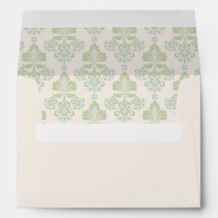 Green & Light Blue Floral Envelope