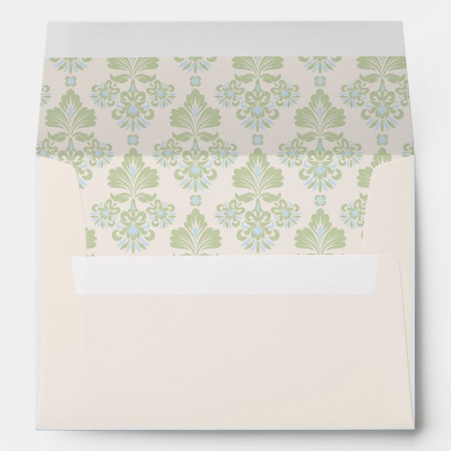 Green & Light Blue Floral Envelope (Back (Bottom))