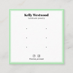 GREEN LIGHT BORDER EARRING DISPLAY LOGO SOCIAL SQUARE BUSINESS CARD