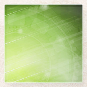 Green light design in hi-tech style glass coaster