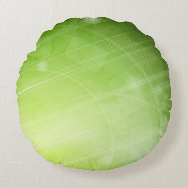 Green light design in hi-tech style round cushion (Front)