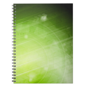 Green light design in hi-tech style spiral notebook