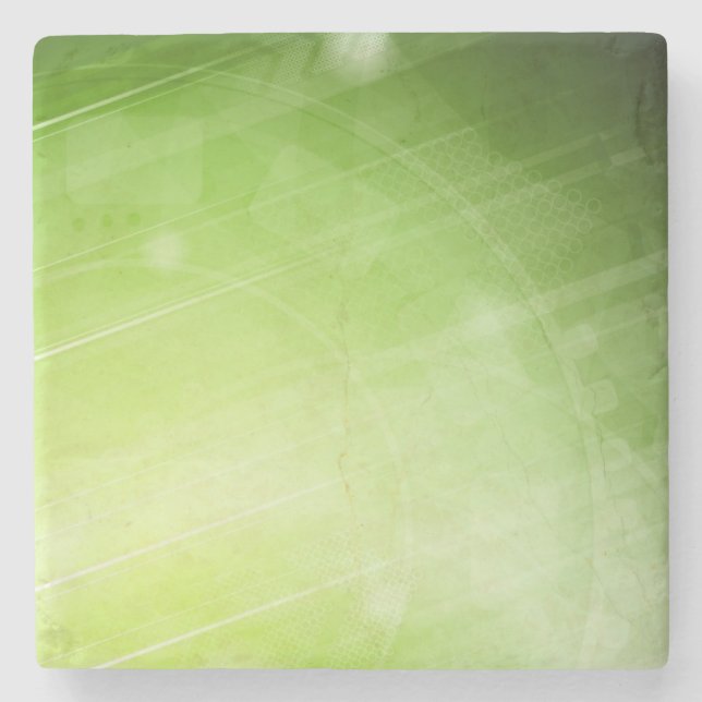 Green light design in hi-tech style stone coaster (Front)