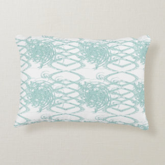Green light design on white decorative cushion