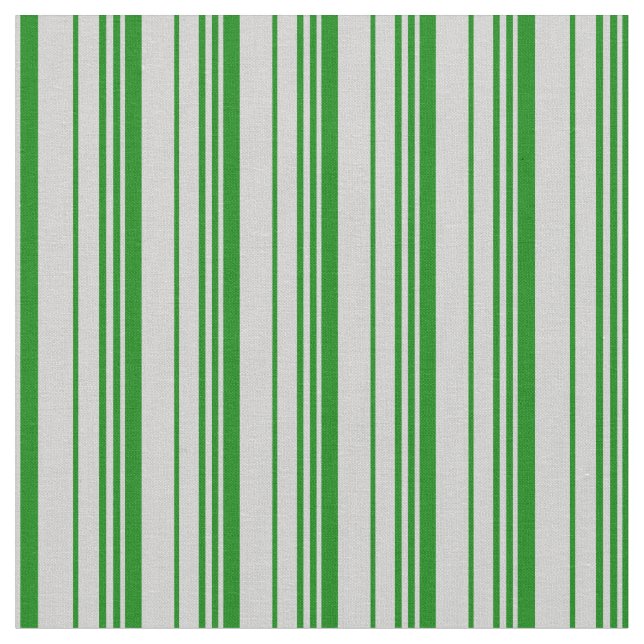 Green & Light Grey Lined Pattern Fabric (Close Up)