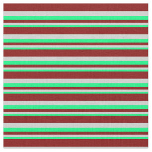 Green, Light Grey & Maroon Coloured Lines Fabric