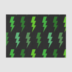Green Lightning Bolt Electric Storm Thunder Tissue Paper