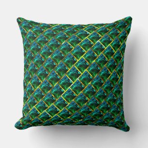 Green like emerald under a golden grating? cushion