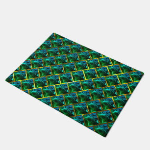 Green like emerald under a golden grating? doormat